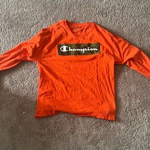 ORANGE / CHAMPION LETTERS CAMO ARMY GREEN; LONG SLEEVE